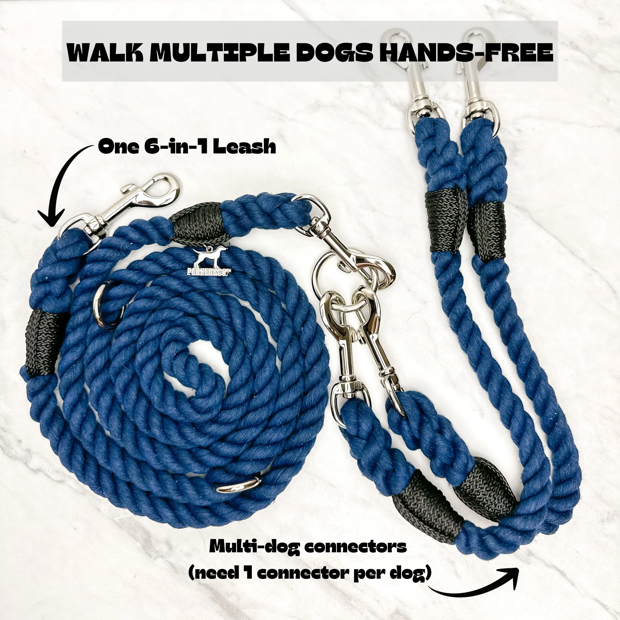 Cotton Rope Multi-Dog Leash Connector - Image 8