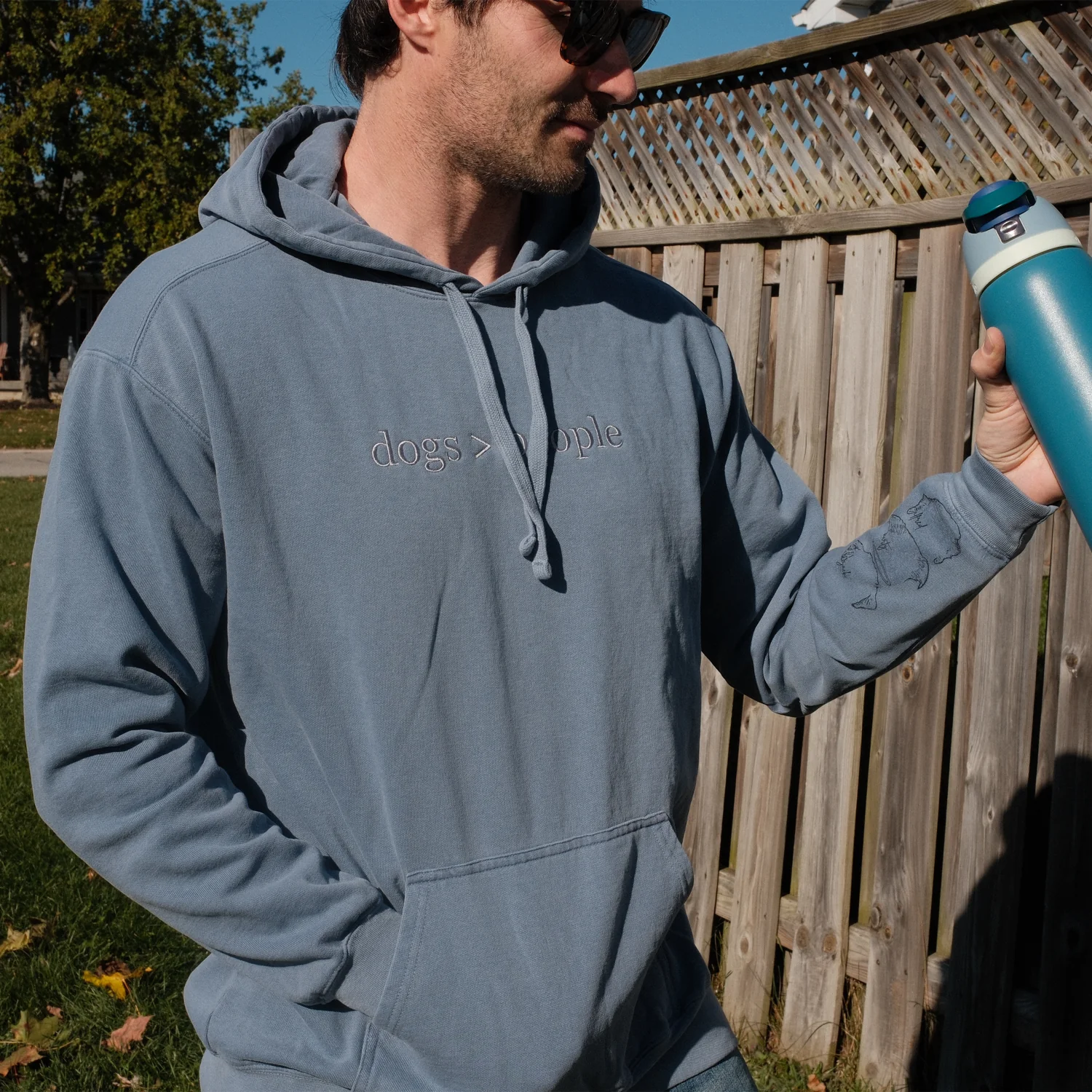 Dogs > People Embroidered Custom Pet Hoodie, Unisex - Image 3